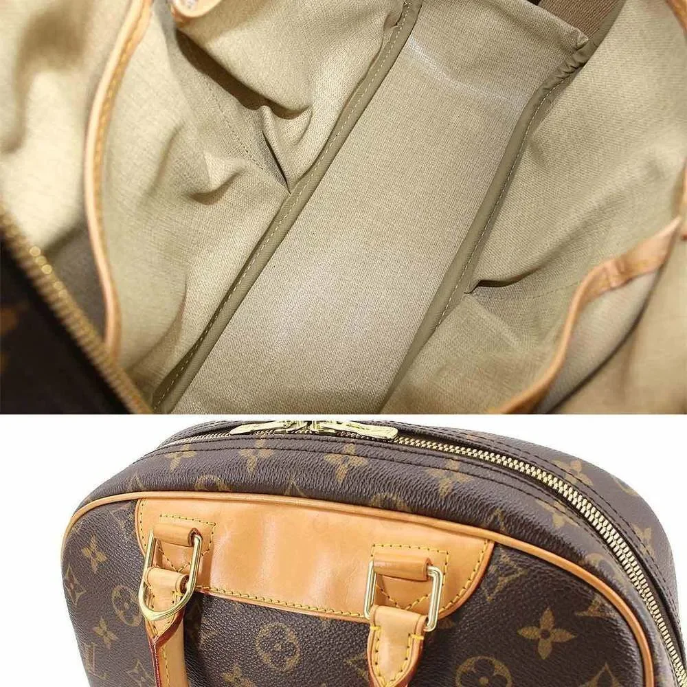 Louis Vuitton Monogram Trouville Shoulder Bag Brown Gold Hardware